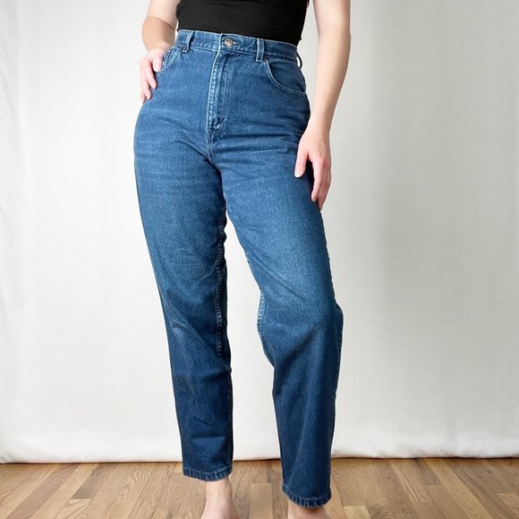 Vintage Ultra High Rise Mom Ribcage Relaxed Wedgie Fit Straight Leg Denim Jeans - Picture 8 of 8
